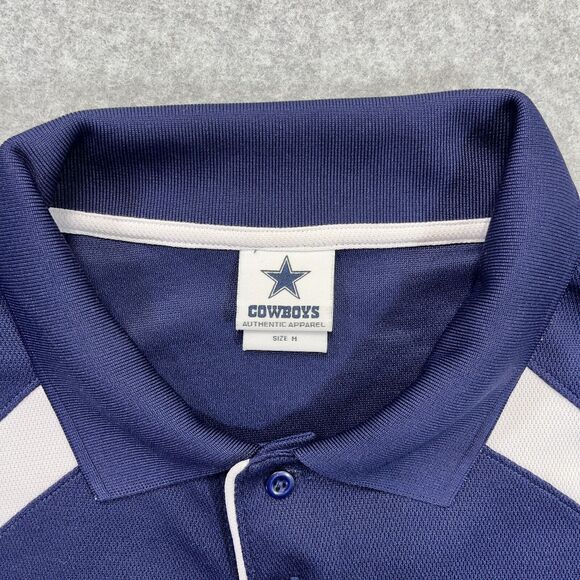 Dallas Cowboys Authentic Apparel Polo Shirt Mens Medium M Blue Star NFL Football - Picture 3 of 7